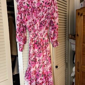Misa Los Angeles Pink Midi Dress